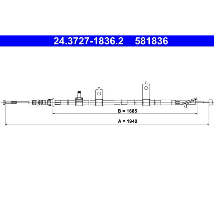 ATE Handbremsseil 24.3727-1836.2 ATE Handbremsseil 24.3727-1836.2