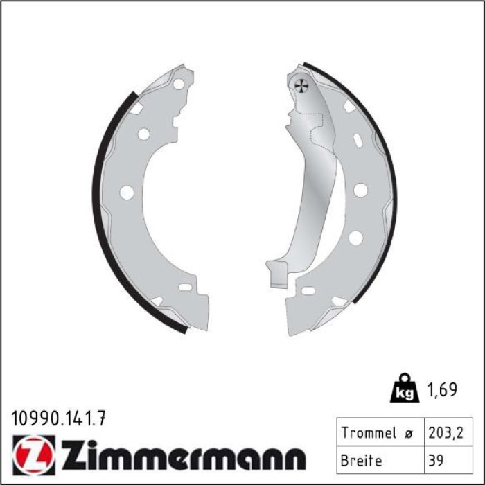 ZIMMERMANN Bremsbacken 10990.141.7