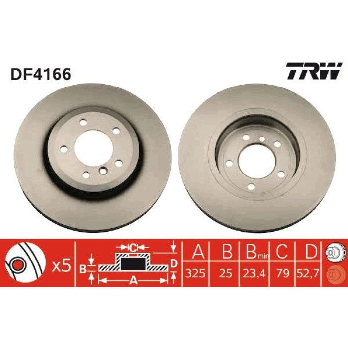 TRW Bremsscheibe BMW E46 10/99 DF4166 TRW Bremsscheibe BMW E46 10/99 DF4166