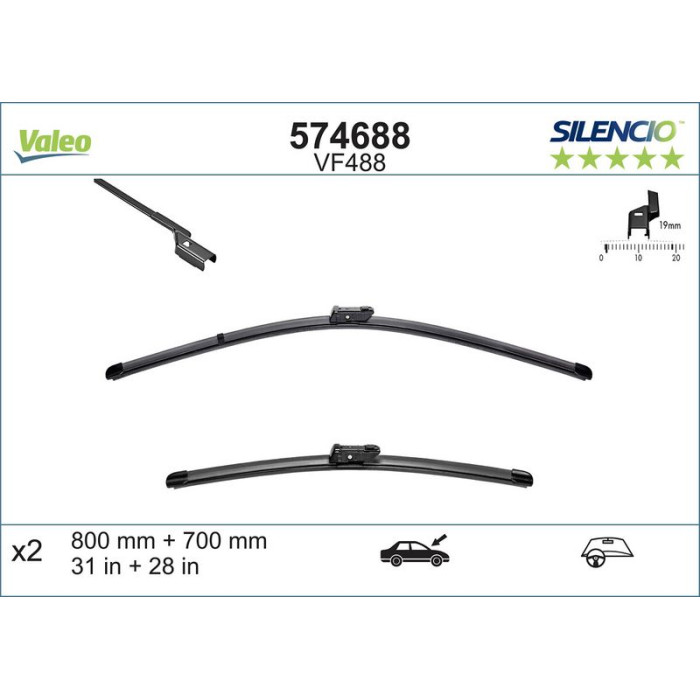 Valeo VM488 Silencio X.TRM Wischer 574688 Valeo VM488 Silencio X.TRM Wischer 574688
