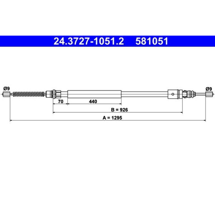 ATE Handbremsseil 24.3727-1051.2 ATE Handbremsseil 24.3727-1051.2