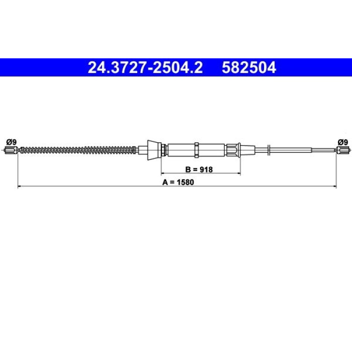 ATE Handbremsseil 24.3727-2504.2 ATE Handbremsseil 24.3727-2504.2
