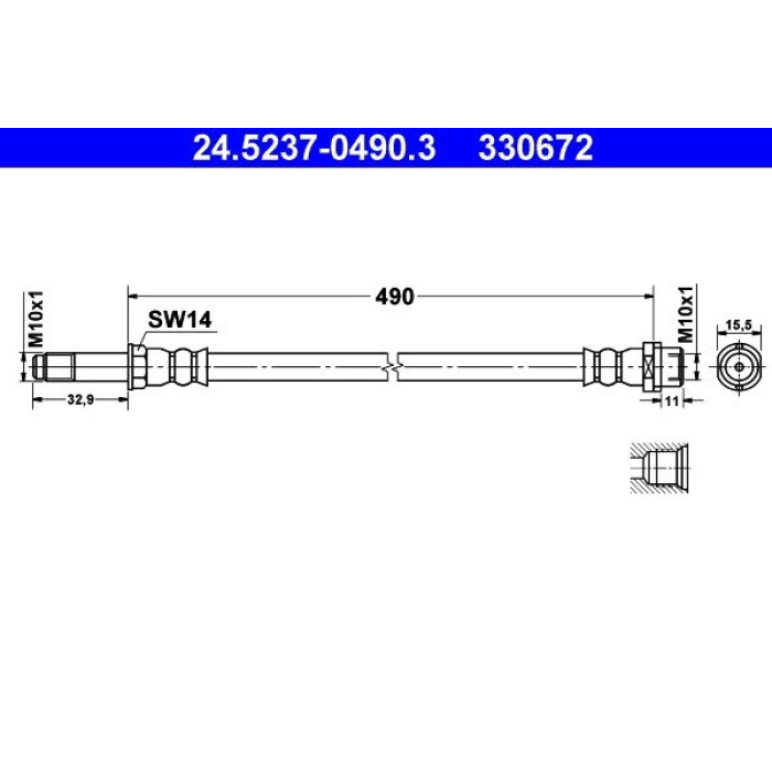 ATE Bremsschlauch 24.5237-0490.3 ATE Bremsschlauch 24.5237-0490.3