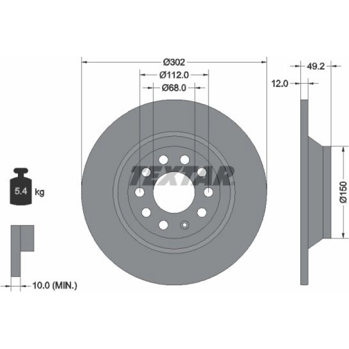 Textar Bremsscheibe 92132503 – 302 mm Textar Bremsscheibe 92132503 – 302 mm