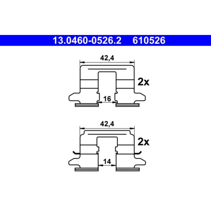 ATE Zubehörsatz Bremsbeläge 13.0460-0526.2 ATE Zubehörsatz Bremsbeläge 13.0460-0526.2