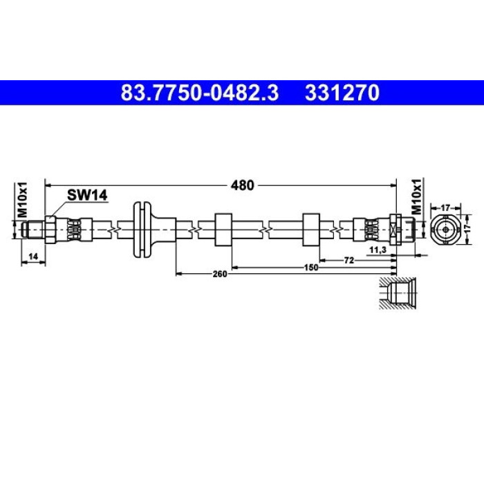 ATE Bremsschlauch 83.7750-0482.3 ATE Bremsschlauch 83.7750-0482.3