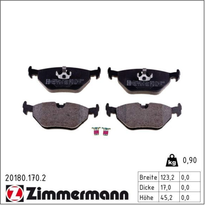 20180.170.2 ZIMMERMANN Bremsbeläge 20180.170.2 20180.170.2 ZIMMERMANN Bremsbeläge 20180.170.2