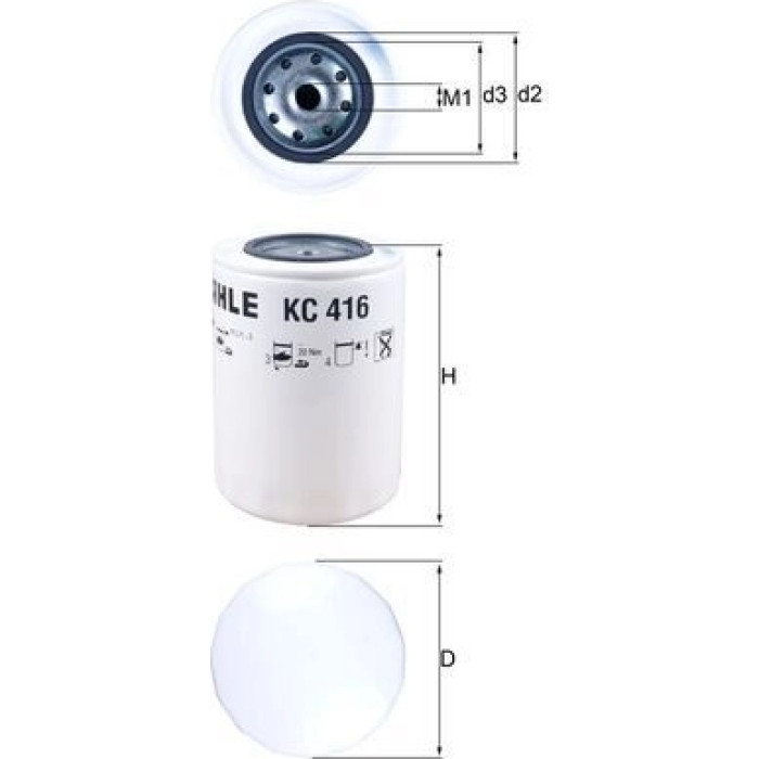 MAHLE Kraftstofffilter KC 416 MAHLE Kraftstofffilter KC 416