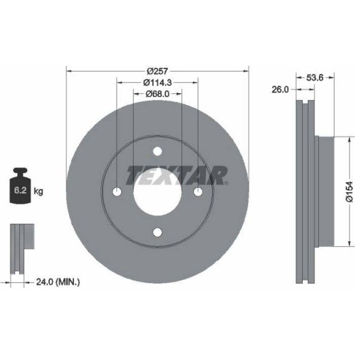 Textar Bremsscheibe 92253103 Textar Bremsscheibe 92253103