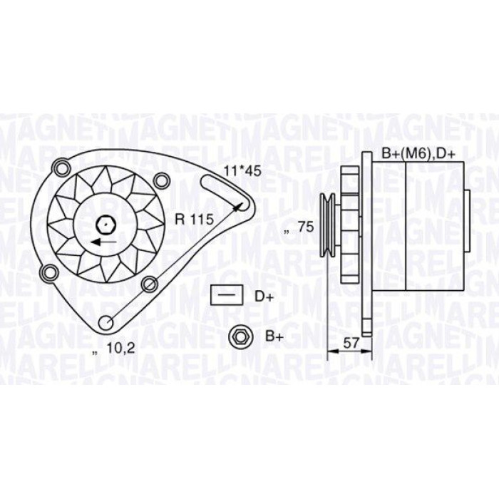 Magneti Marelli Lichtmaschine 063321000010 Magneti Marelli Lichtmaschine 063321000010