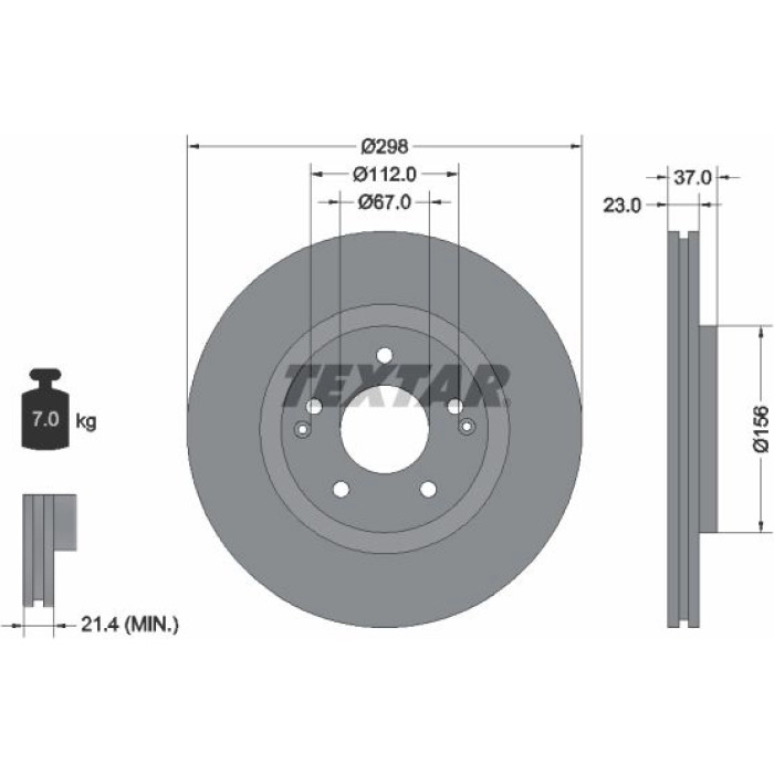 Textar Bremsscheibe 92324903 Textar Bremsscheibe 92324903