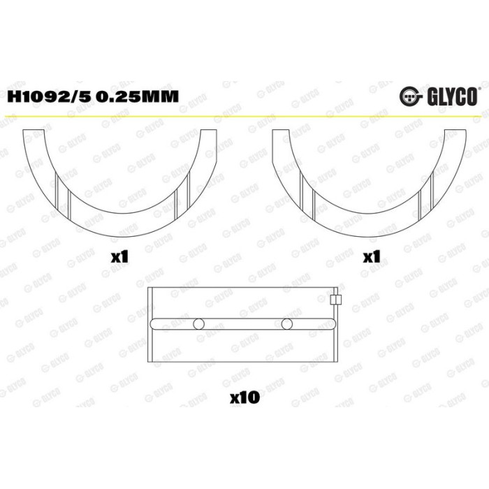 GLYCO Kurbelwellenlager H1092/5 0.25mm GLYCO Kurbelwellenlager H1092/5 0.25mm