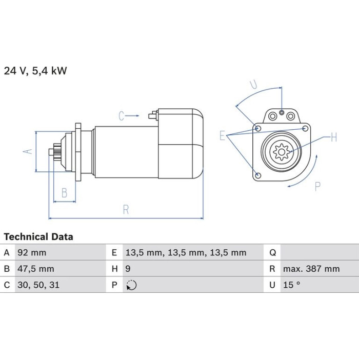 Bosch Starter 0 986 011 570 Bosch Starter 0 986 011 570