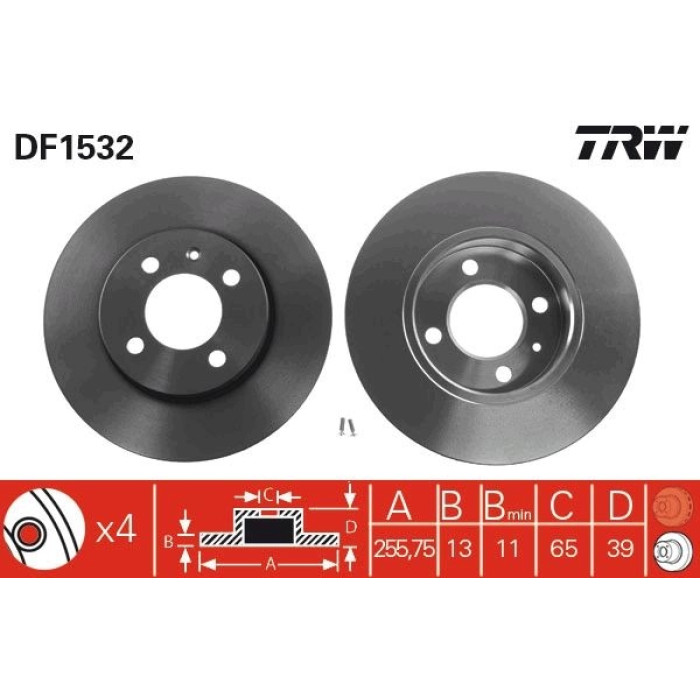 TRW Bremsscheibe DF1532 TRW Bremsscheibe DF1532