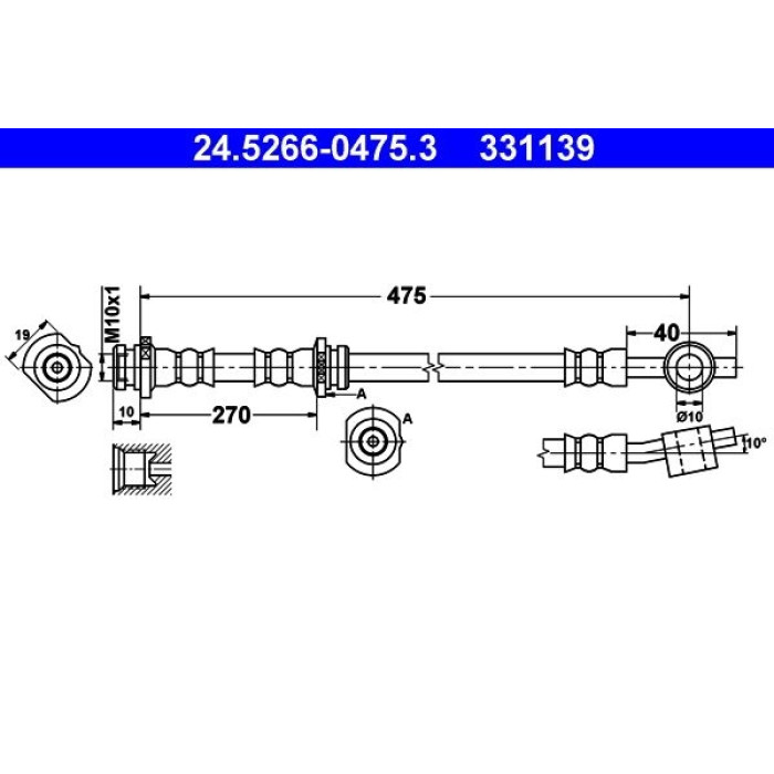 ATE Bremsschlauch 24.5266-0475.3 ATE Bremsschlauch 24.5266-0475.3