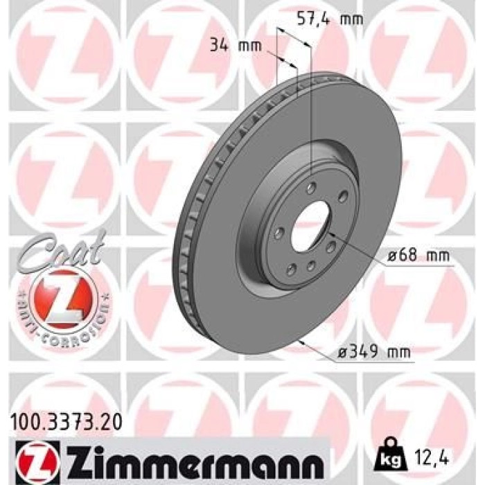 Zimmermann Bremsscheibe 100.3373.20 Zimmermann Bremsscheibe 100.3373.20