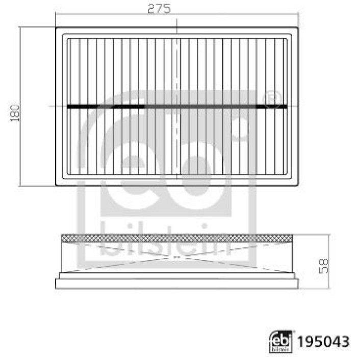 febi Luftfilter 195043 febi Luftfilter 195043