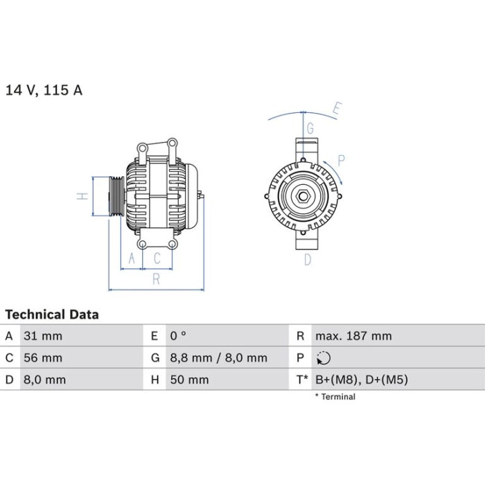 Bosch Lichtmaschine 0 986 043 660 Bosch Lichtmaschine 0 986 043 660