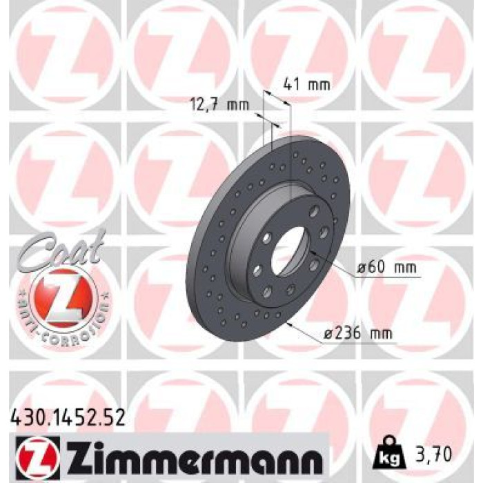Zimmermann 10 481 005 Sport Bremsscheibe Vorderachse Sport 430.1452.52 Zimmermann 10 481 005 Sport Bremsscheibe Vorderachse Sport 430.1452.52