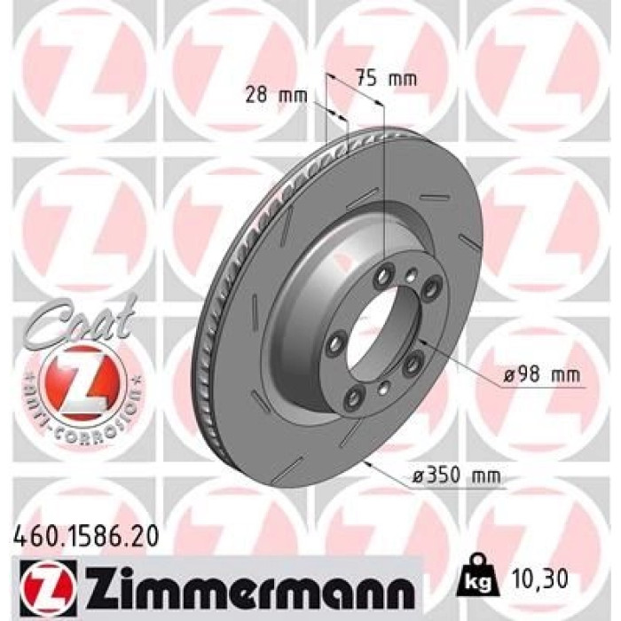Zimmermann Bremsscheibe Hinterachse links 460.1586.20 Zimmermann Bremsscheibe Hinterachse links 460.1586.20