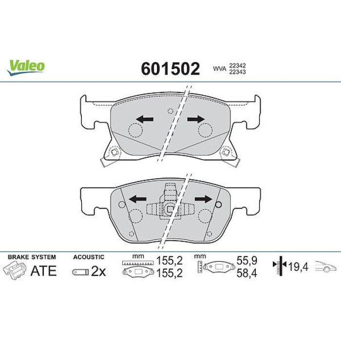 Valeo Bremsbelagsatz 601502