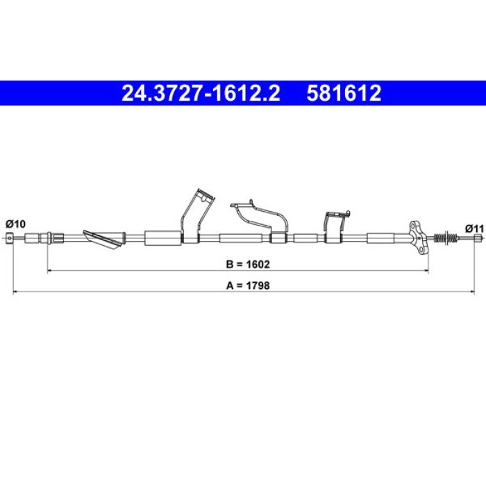 ATE Handbremsseil 24.3727-1612.2 ATE Handbremsseil 24.3727-1612.2