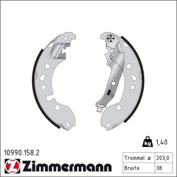 ZIMMERMANN Bremsbacken 10990.158.2 ZIMMERMANN Bremsbacken 10990.158.2