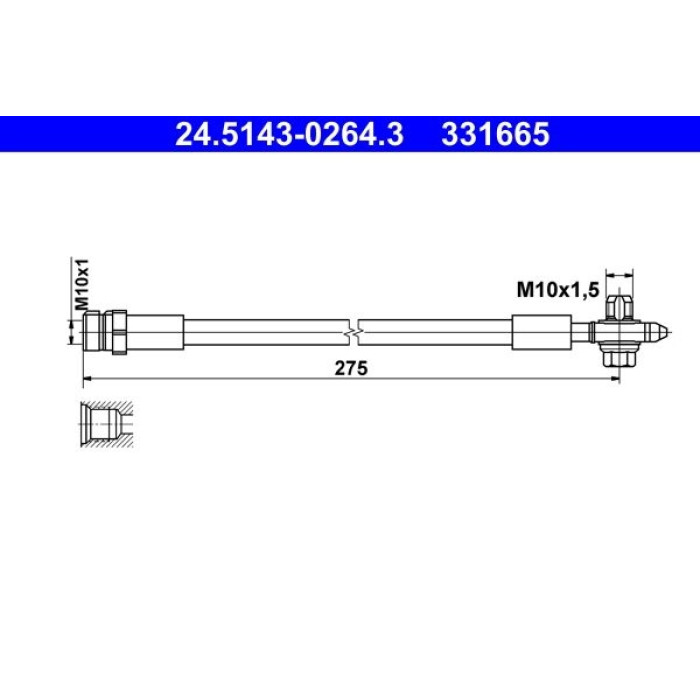 ATE Bremsschlauch 24.5143-0264.3 ATE Bremsschlauch 24.5143-0264.3