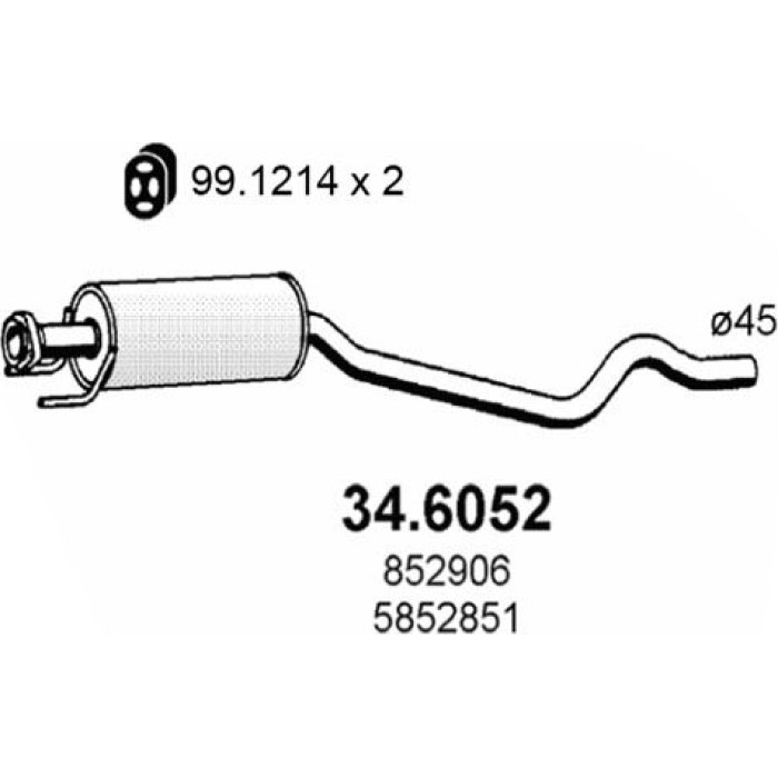 ASSO Mittelschalldämpfer 34.6052