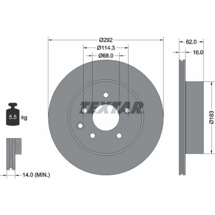 Textar Bremsscheibe 92144003 Textar Bremsscheibe 92144003