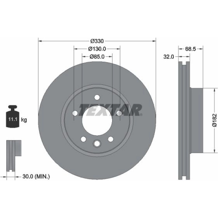 Textar Bremsscheibe 92121605 – rechts Textar Bremsscheibe 92121605 – rechts