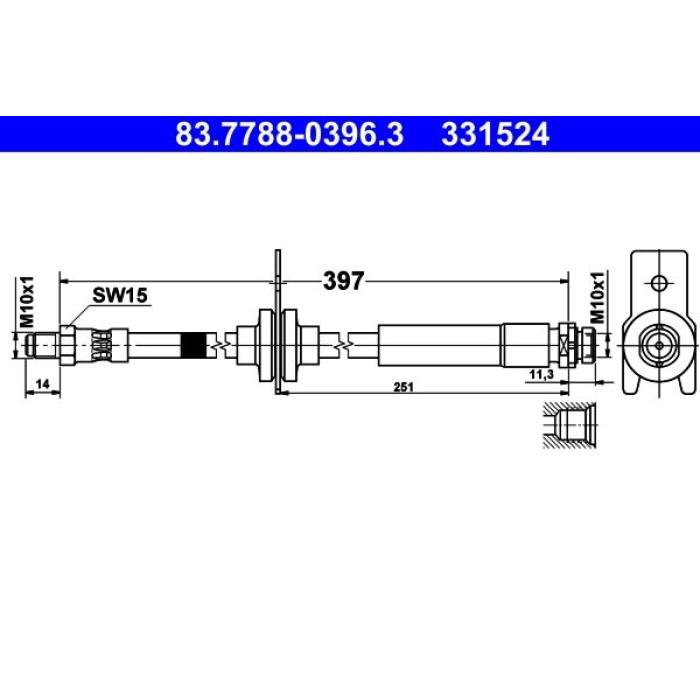 ATE Bremsschlauch 83.7788-0396.3 ATE Bremsschlauch 83.7788-0396.3