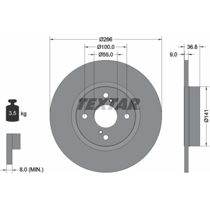 Textar Bremsscheibe 92169203 Textar Bremsscheibe 92169203