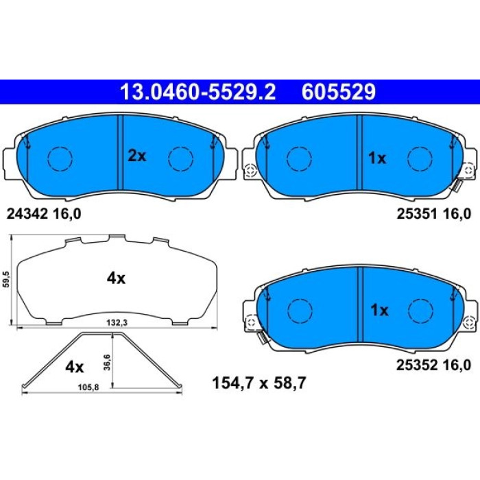 ATE Bremsbelagsatz 13.0460-5529.2 ATE Bremsbelagsatz 13.0460-5529.2
