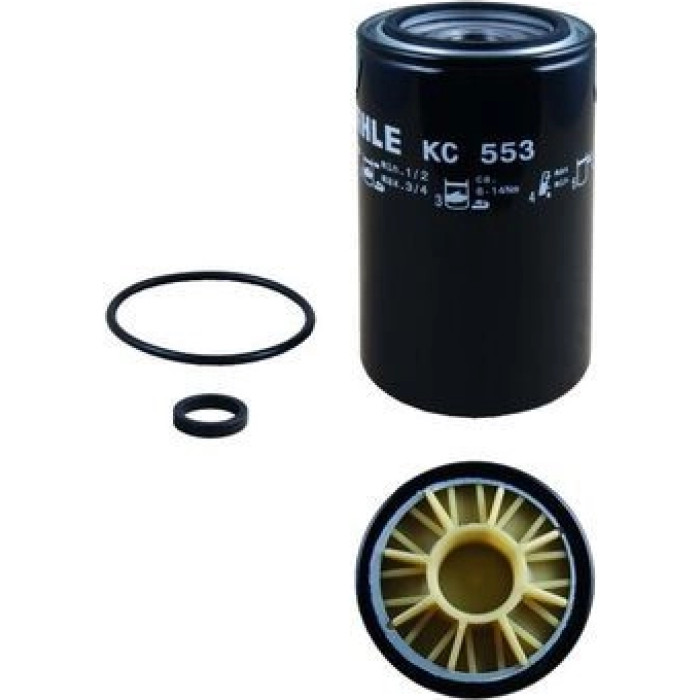 KC 553D MAHLE Kraftstofffilter KC 553D, Anschraubfilter, Höhe 168,5 mm – u. a. für Irisbus Axer, Recreo – OE Nummer 5006002224 - l KC 553D MAHLE Kraftstofffilter KC 553D, Anschraubfilter, Höhe 168,5 mm – u. a. für Irisbus Axer, Recreo – OE Nummer 5006002224 - l
