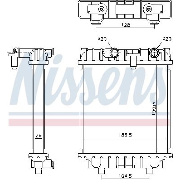 Nissens Wasserkühler PKW 606644 Nissens Wasserkühler PKW 606644