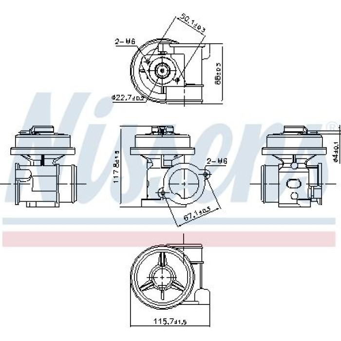 Nissens AGR-Ventil 98433 Nissens AGR-Ventil 98433