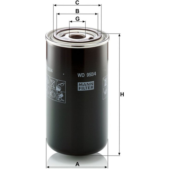 MANN-FILTER Ölfilter LKW WD 950/4 MANN-FILTER Ölfilter LKW WD 950/4