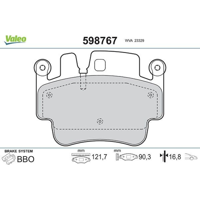 Valeo Bremsbelagsatz 598767 Valeo Bremsbelagsatz 598767