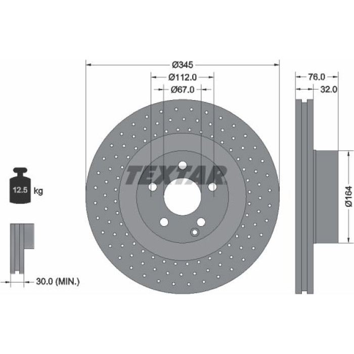 Textar Bremsscheibe 92108800 Textar Bremsscheibe 92108800