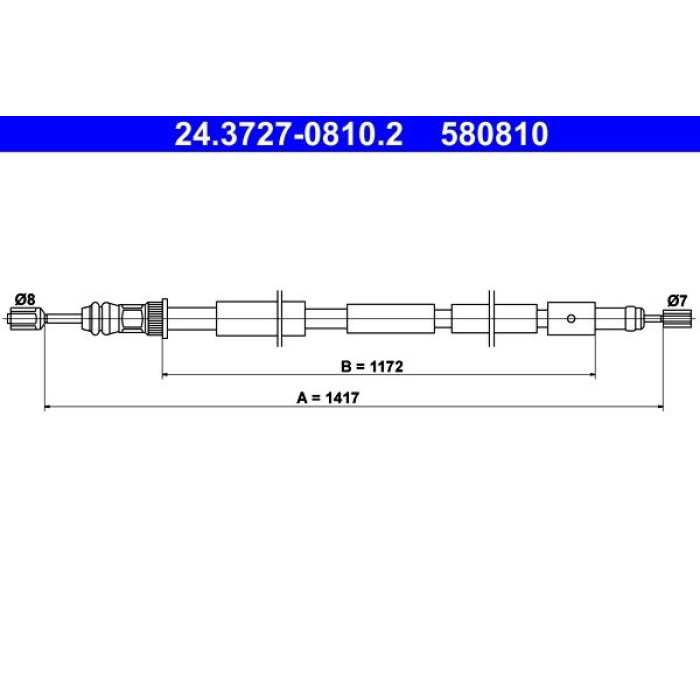 ATE Handbremsseil 24.3727-0810.2 ATE Handbremsseil 24.3727-0810.2