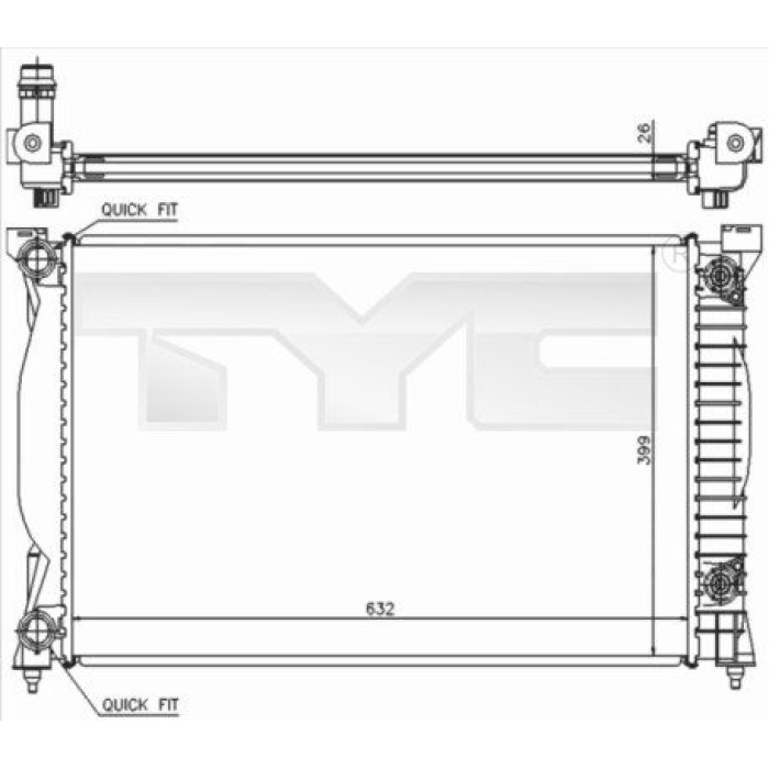 TYC Motorkühler 702-0014 TYC Motorkühler 702-0014