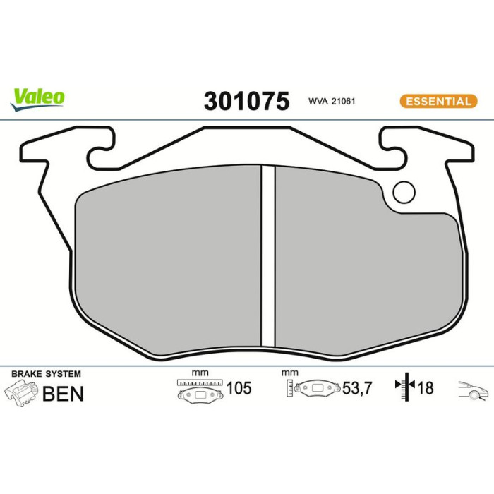 Valeo Bremsbelagsatz 301075