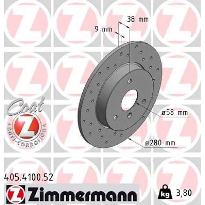 Zimmermann 15 481 040 Sport Bremsscheibe Vorderachse Sport 405.4100.52 Zimmermann 15 481 040 Sport Bremsscheibe Vorderachse Sport 405.4100.52