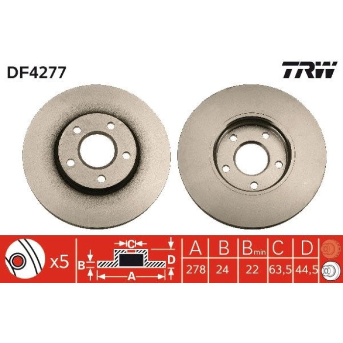TRW Bremsscheibe Ford Transit 02 DF4277 TRW Bremsscheibe Ford Transit 02 DF4277