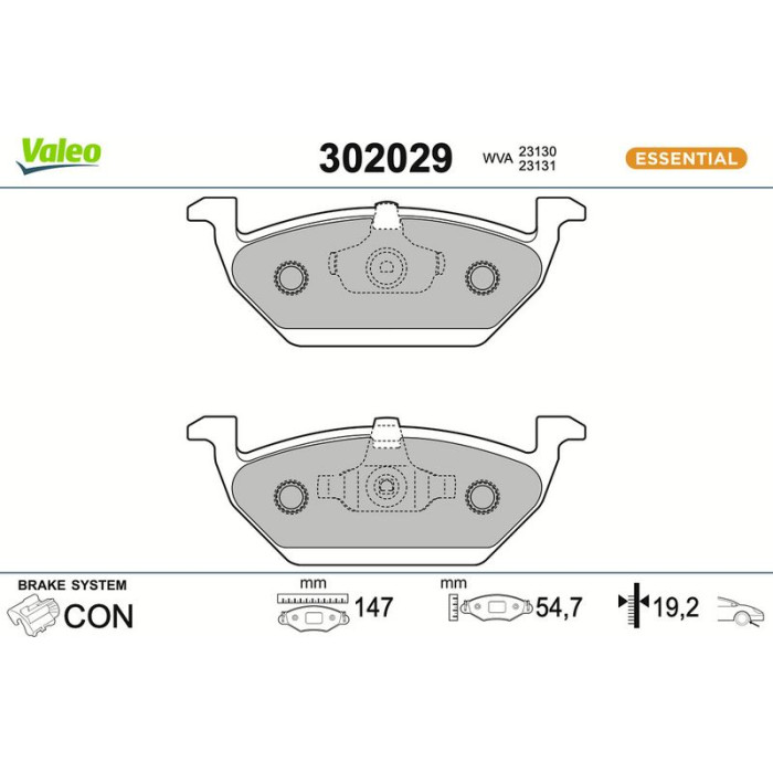 302029 Valeo Bremsbelagsatz 302029