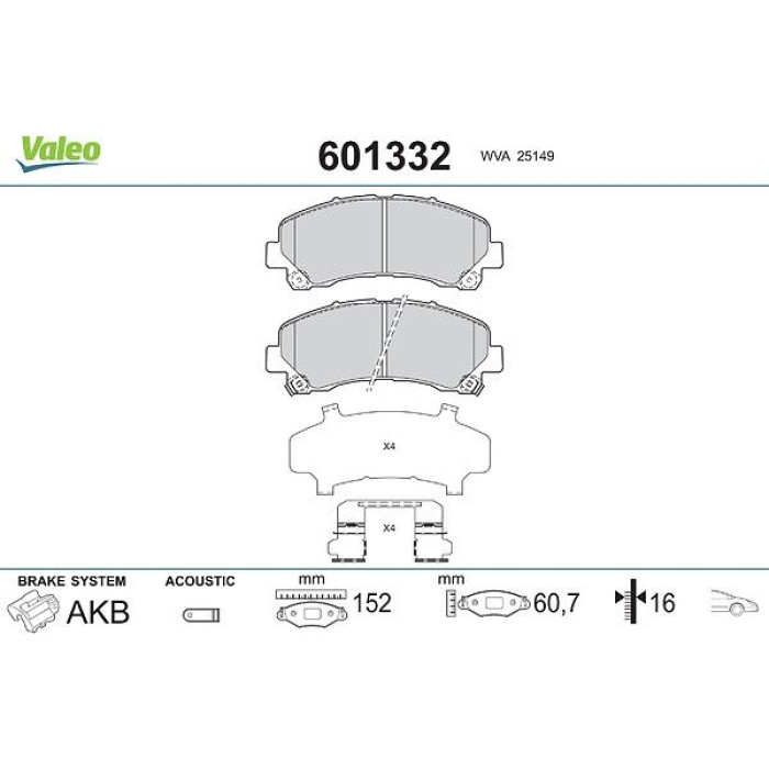 Valeo Bremsbelagsatz 601332