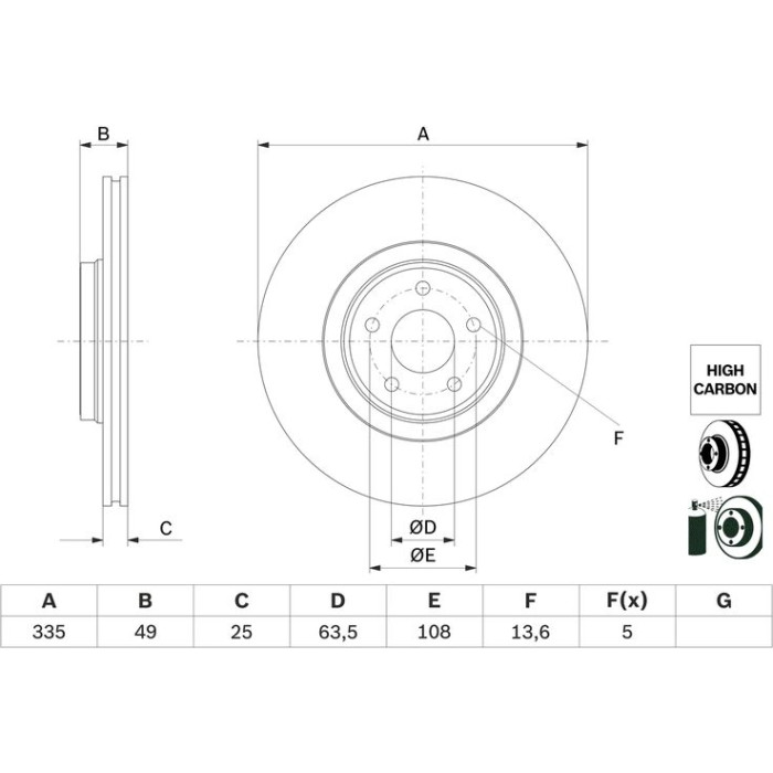 Bosch Bremsscheibe Vorderachse 0 986 479 F80 Bosch Bremsscheibe Vorderachse 0 986 479 F80