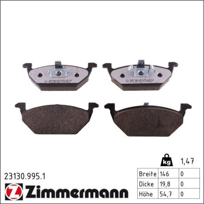 23130.995.1 ZIMMERMANN Bremsbeläge 23130.995.1 23130.995.1 ZIMMERMANN Bremsbeläge 23130.995.1