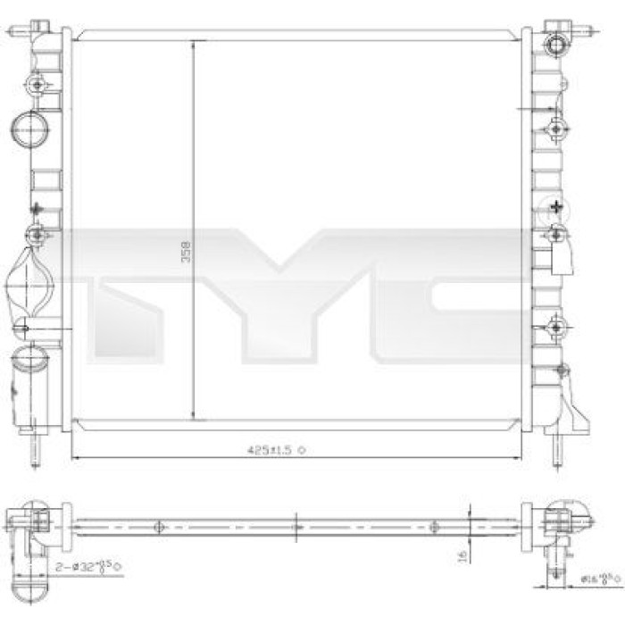 TYC Motorkühler 728-0052 TYC Motorkühler 728-0052